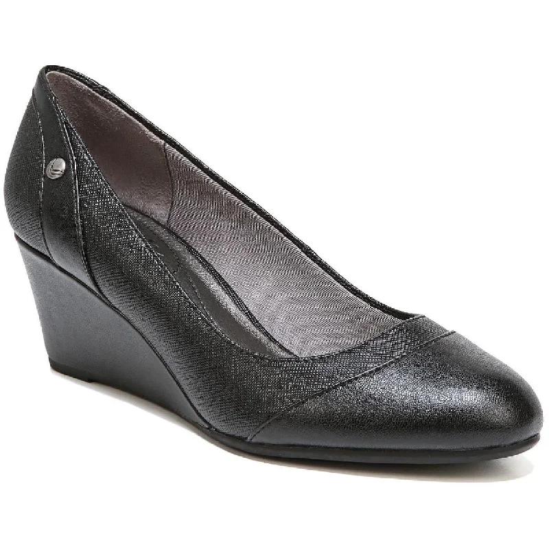 LifeStride Womens Dreams Faux Leather Round Toe Heels---Comfortable Leather Pumps for Office and Everyday Wear