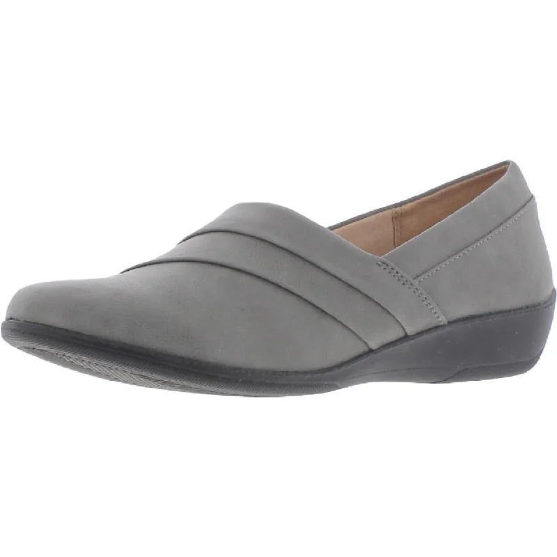 LifeStride Womens Ion Faux Leather Wedge Flats---Comfortable Leather Pumps for Office and Everyday Wear