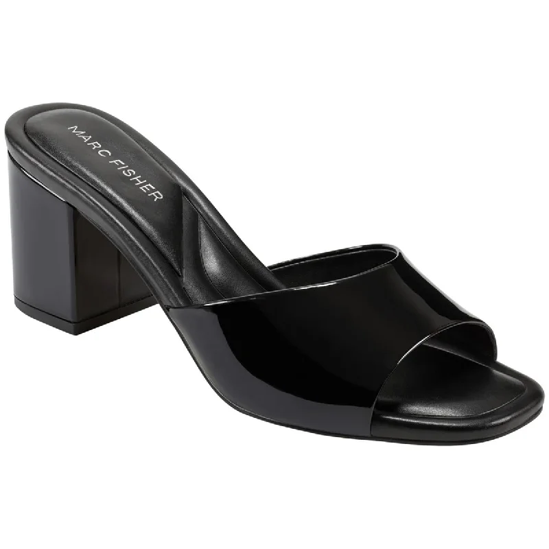 Sleek and Shiny Patent Pump Heels for a Polished Look--Marc Fisher Womens Fynn Patent Peep-Toe Block Heel