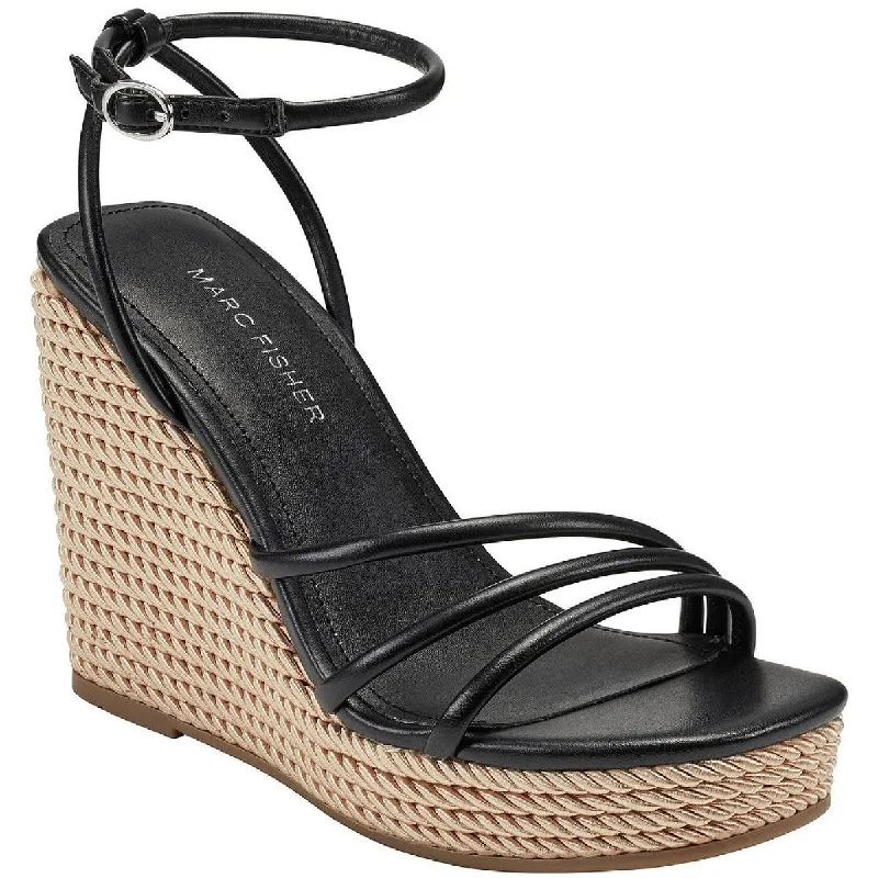 Stylish Ankle Strap Heels for Women--Marc Fisher Womens Zeki Strappy Ankle Strap Wedge Heels