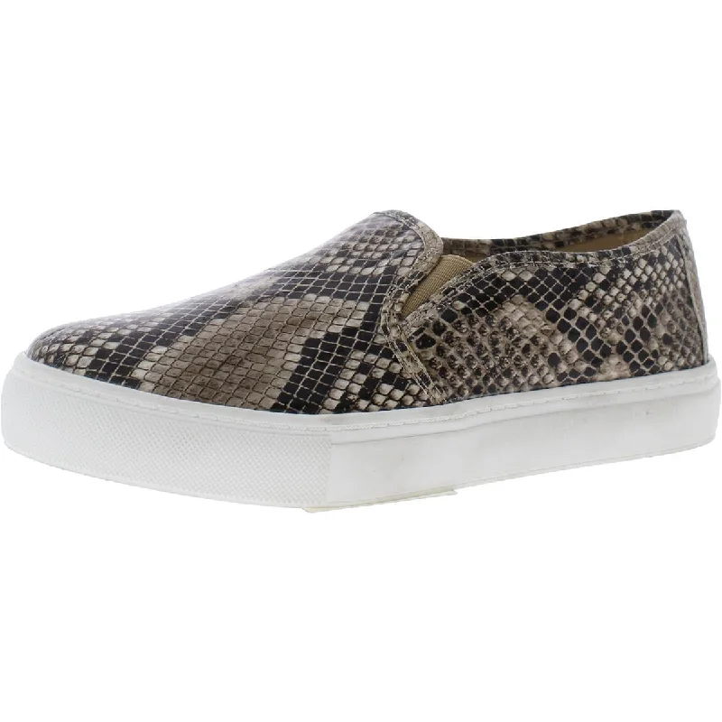 Mia Womens Beca Faux Leather Snake Print Slip-On Sneakers---Comfortable Leather Pumps for Office and Everyday Wear