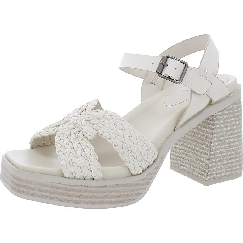 Stylish Open Toe Heels for Summer--Mia Womens Woven Open Toe Block Heel