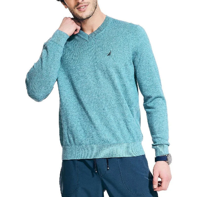 Versatile Heeled Sandals for Any Occasion---Nautica Mens Lightweight Knit V-Neck Sweater