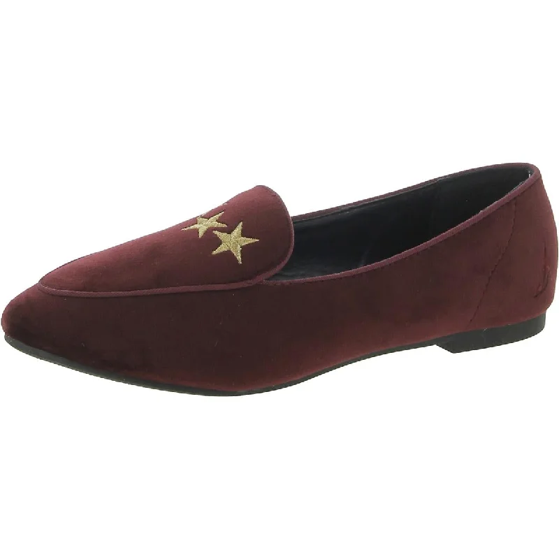 Trendy Chunky Heel Pumps for Casual Wear--Nautica Womens Campamil Velvet Embroidered Loafers