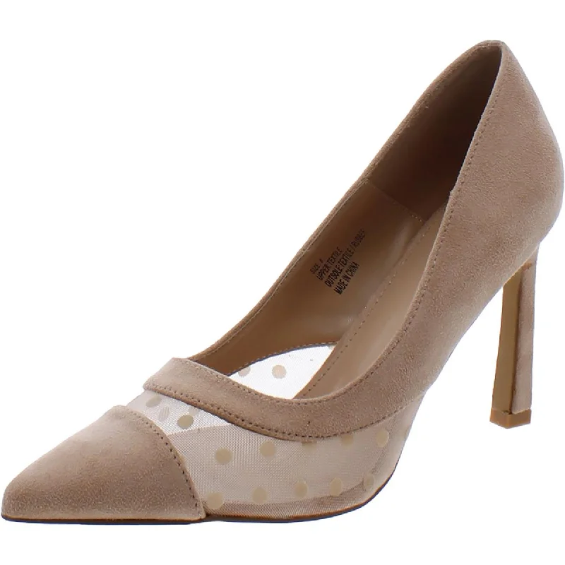 Affordable Suede Ankle Pumps for All-Day Wear--New York & Company Womens Briar Faux Suede Illusion Pumps