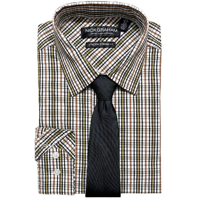 Versatile Heeled Sandals for Any Occasion---Nick Graham Mens Office Work Button-Down Shirt