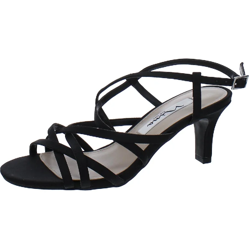 Nina Womens Satin Criss-Cross Slingback HeelsAffordable Satin Heels with a Luxe Touch