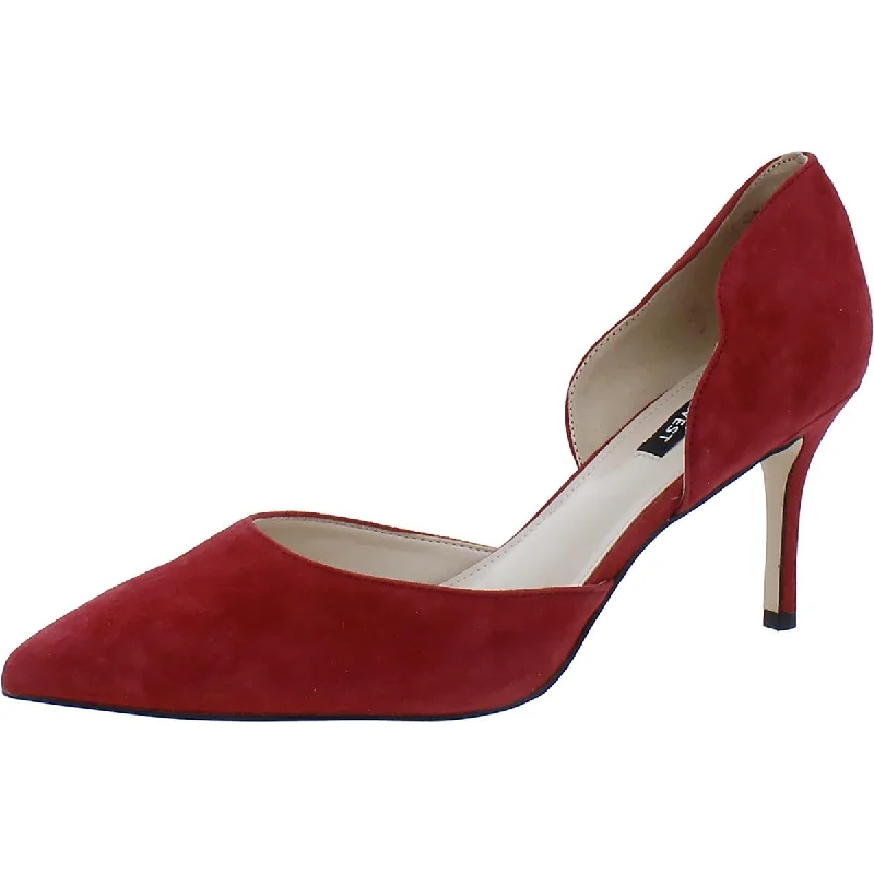 Affordable Suede Ankle Pumps for All-Day Wear--Nine West Womens Mence Suede Pointed Toe D'Orsay Heels