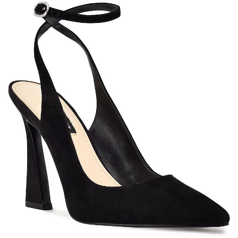 Stylish Ankle Strap Heels for Women--Nine West Womens Tabita Suede Pointed Toe Ankle Strap