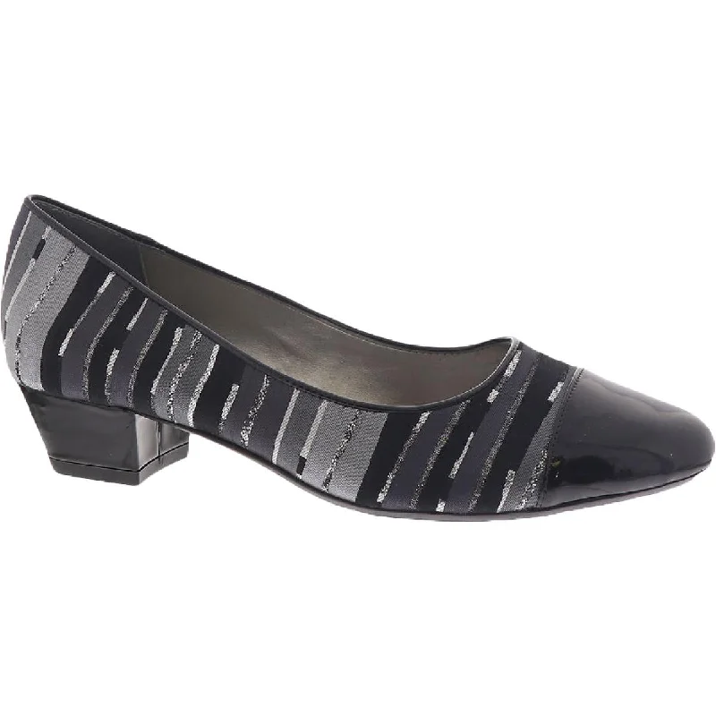 Stylish Slip-On Pumps for Quick Elegance---Proxy Womens Anjelica P Metallic Slip On Block Heels