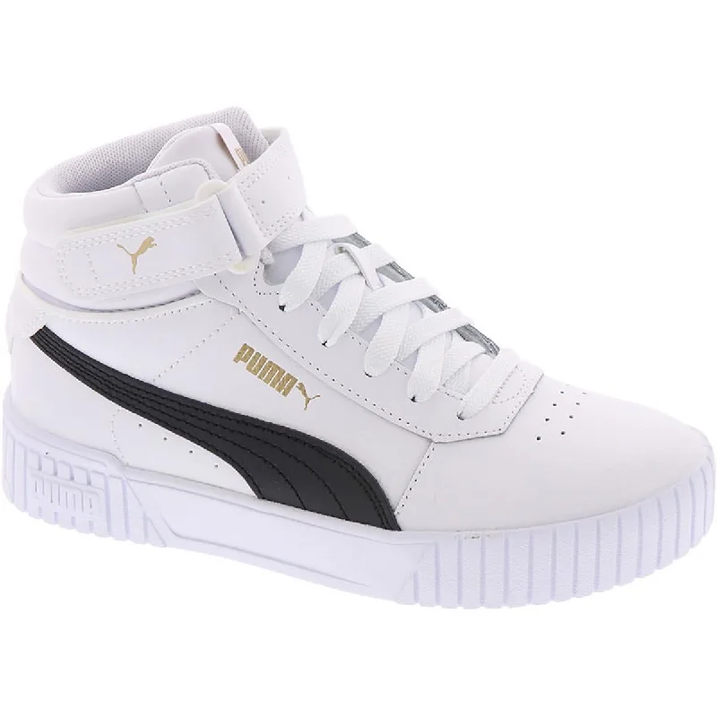 Puma Womens Carina 2.0 Leather Gym High-Top Sneakers---Comfortable Leather Pumps for Office and Everyday Wear