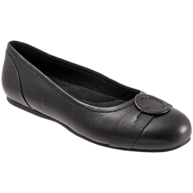 Sleek and Shiny Patent Pump Heels for a Polished Look--SoftWalk Womens SAVANNAH Patent Leather Cushioned Footbed Ballet Flats