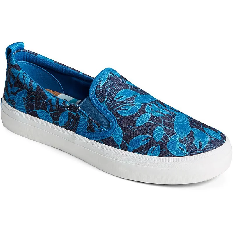 Versatile Heeled Sandals for Any Occasion---Sperry Womens Crest Canvas Lobster Print Slip-On Sneakers