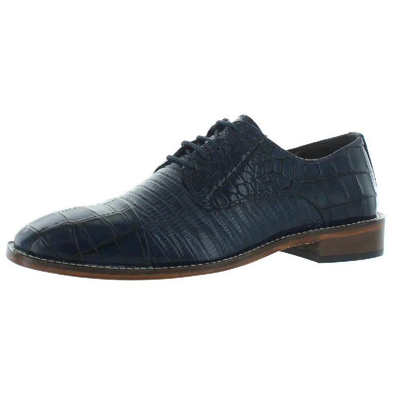 Stacy Adams Mens Talarico Leather Embossed Cap Toe Oxfords---Comfortable Leather Pumps for Office and Everyday Wear