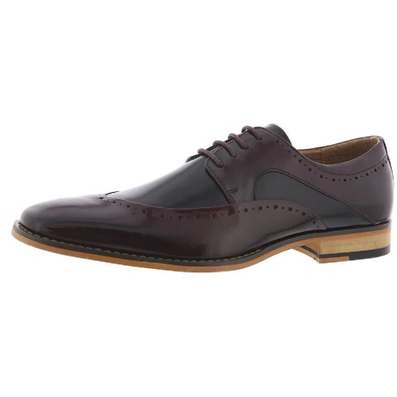 Stacy Adams Mens Tammany Leather Brogue Oxfords---Comfortable Leather Pumps for Office and Everyday Wear