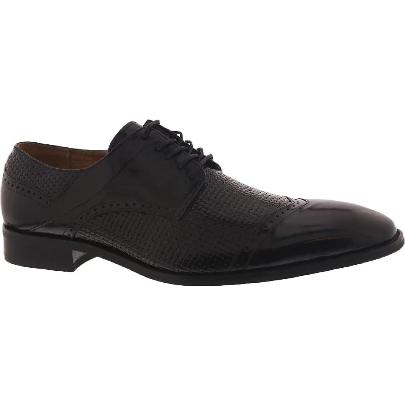 Stacy Adams Mens Vilas Leather Brogue Cap Toe Oxfords---Comfortable Leather Pumps for Office and Everyday Wear