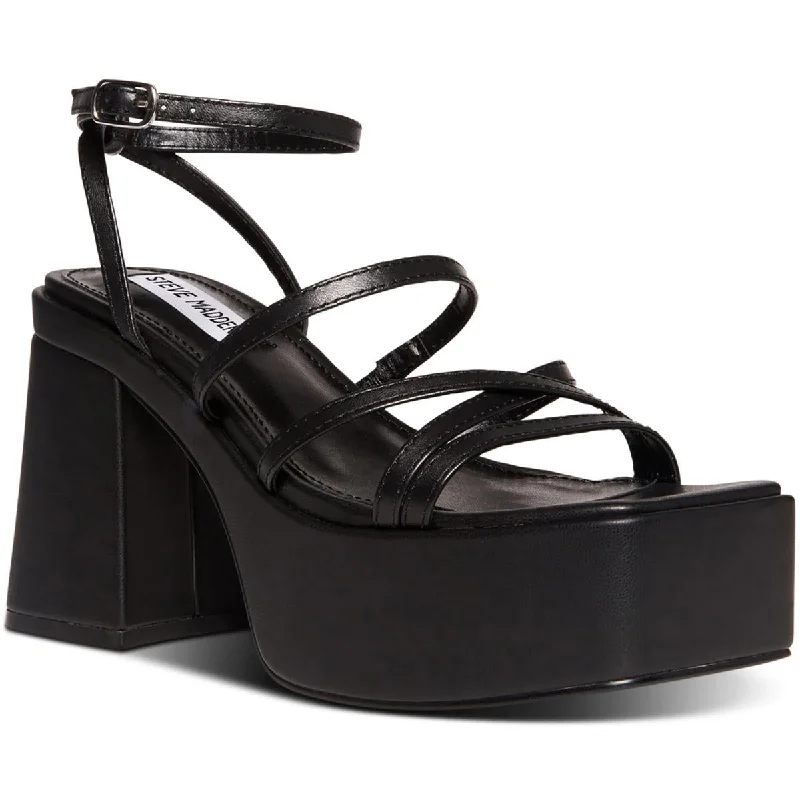 Stylish Ankle Strap Heels for Women--Steve Madden Womens Barb Leather Ankle Strap Platform Heels