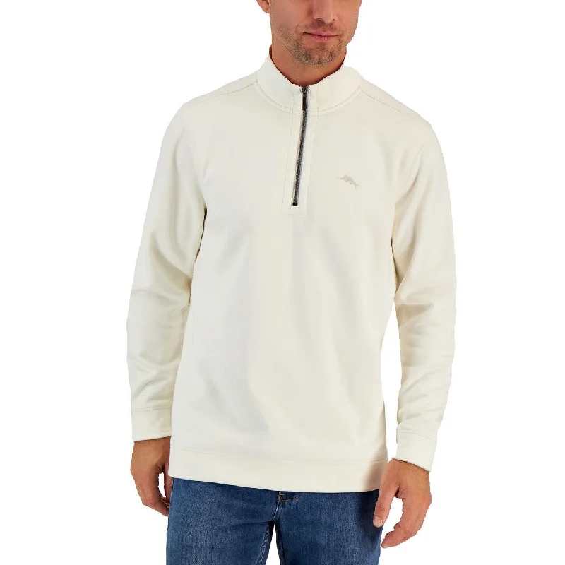 Versatile Heeled Sandals for Any Occasion---Tommy Bahama Mens Tango Wave Fleece 1/4 Zip Sweatshirt