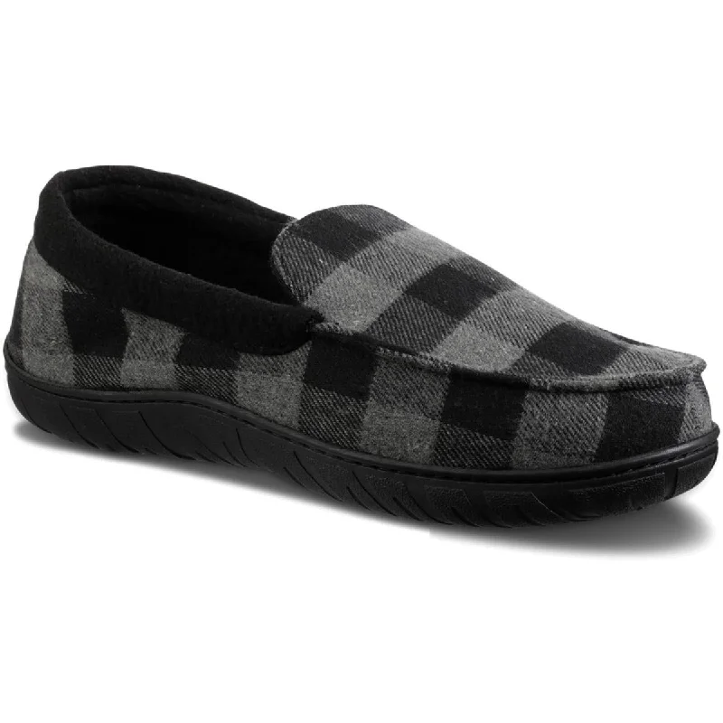 Trendy Chunky Heel Pumps for Casual Wear--Totes Mens Flannel Slip On Loafer Slippers