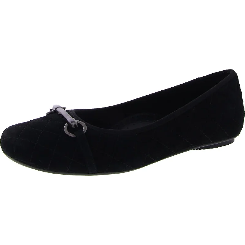 Affordable Suede Ankle Pumps for All-Day Wear--VANELi Womens Faux Suede Flat Ballet Flats