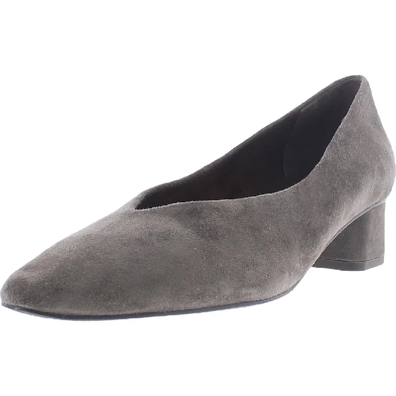 Affordable Suede Ankle Pumps for All-Day Wear--VANELi Womens Liliet Suede Block Heel Pumps