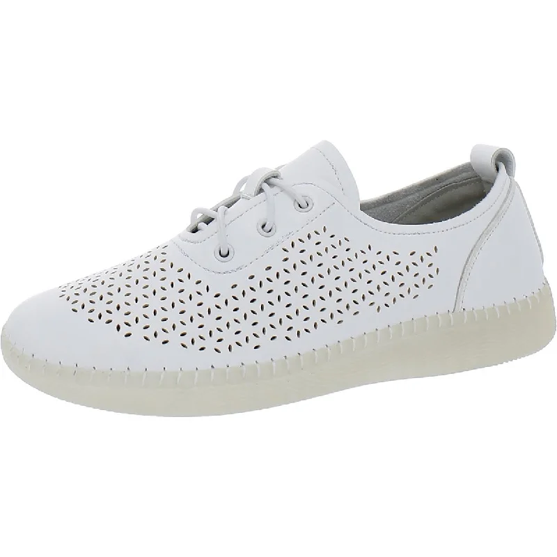 VJH Confort Womens Faux Leather Perforated Casual and Fashion Sneakers---Comfortable Leather Pumps for Office and Everyday Wear