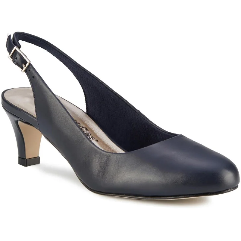 Stylish Slip-On Pumps for Quick Elegance---Walking Cradles Womens Jolly Leather Slip On Slingback Heels