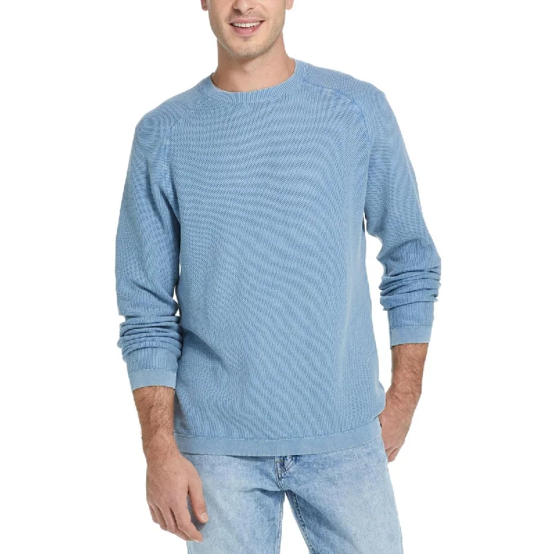 Versatile Heeled Sandals for Any Occasion---Weatherproof Vintage Mens Cotton Textured Crewneck Sweater