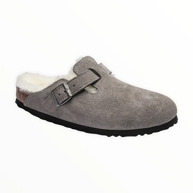 Affordable Suede Ankle Pumps for All-Day Wear--Women's Boston Shearling Suede Leather