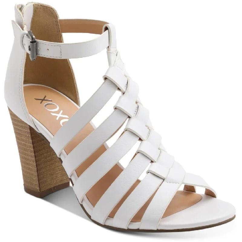 XOXO Womens Baxter Faux Leather Strappy Heels---Affordable Strappy Platform Heels with Premium Quality