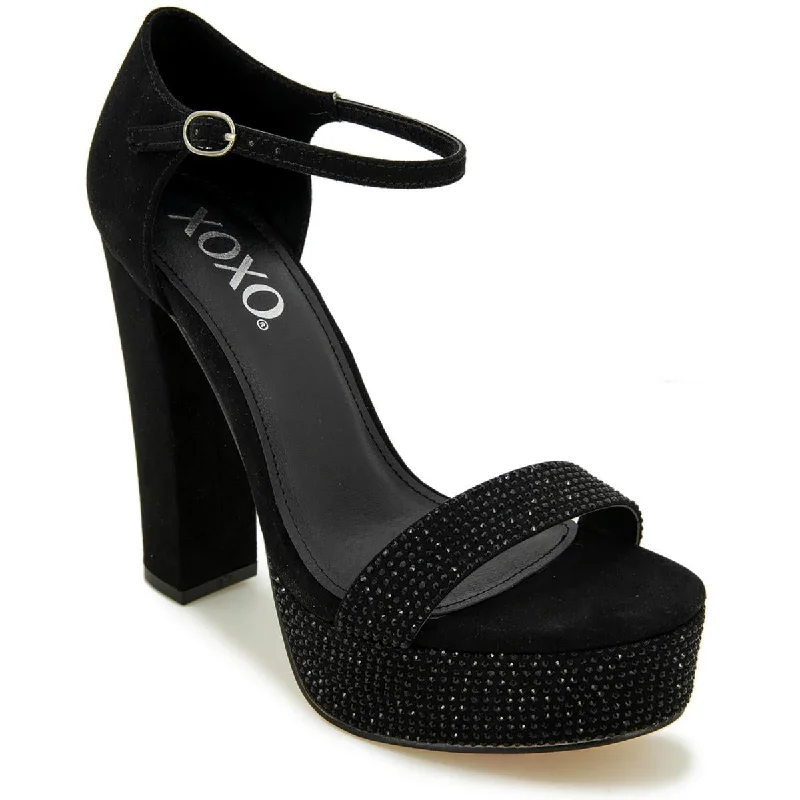 Affordable Suede Ankle Pumps for All-Day Wear--XOXO Womens Candy Faux Suede Embellished Platform Heels