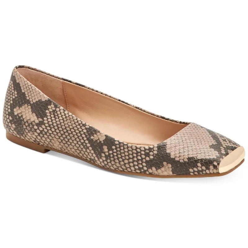 Alfani Womens Neptoon Snake Print Square Toe Ballet Flats---Durable Square Toe Block Heels for Everyday Use