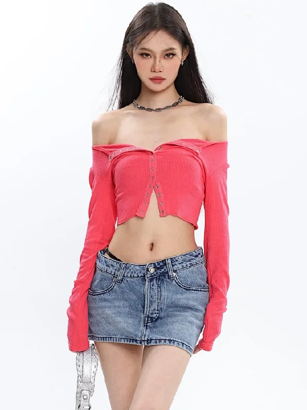 Women's denim skirts for casual weekends -Jaida Denim Blue Asymmetrical Jeans Mini Skirt Women's denim skirts for casual weekends -Jaida Denim Blue Asymmetrical Jeans Mini Skirt