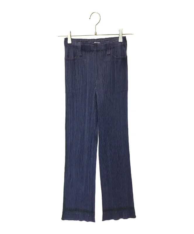 Best denim dresses for hourglass shape--Great best Denim and the for brand-[Pre-owned] PLEATS PLEASE Denim Transfer Pleated Pants PP33-JF723