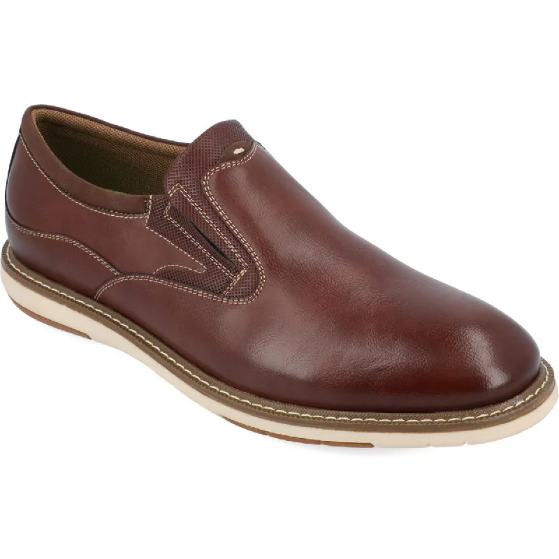 Trendy Chunky Heel Pumps for Casual Wear--Vance Co. Mens Faux Leather Round Toe Loafers