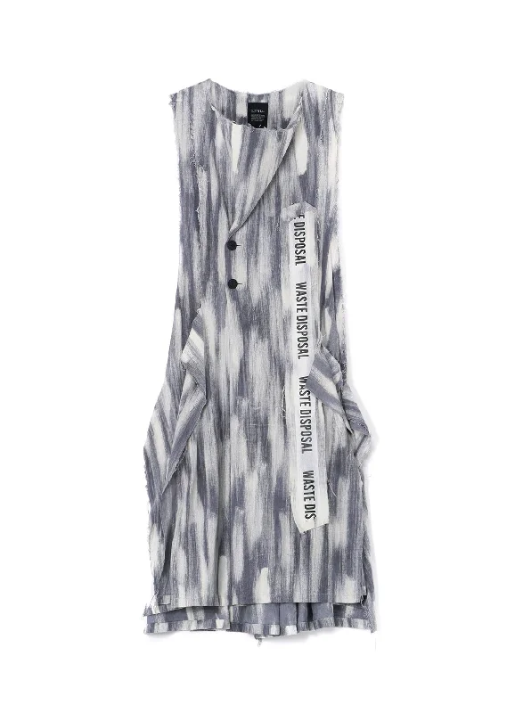 Denim dress with removable belt--Jeans and style on party-BLEACHED DENIM LAYERED DRESS
