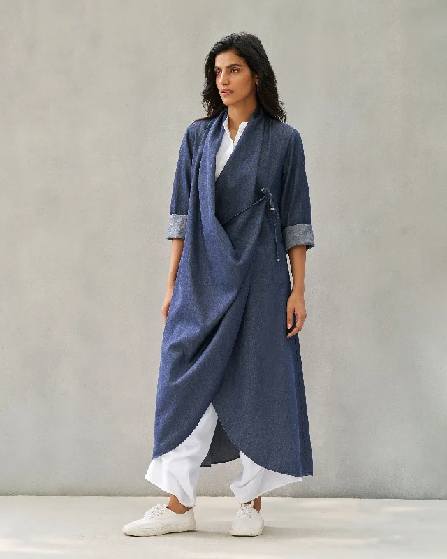 Denim dress with contrast pocket lining--Can sale shop what's look-Ren Overlay - Denim